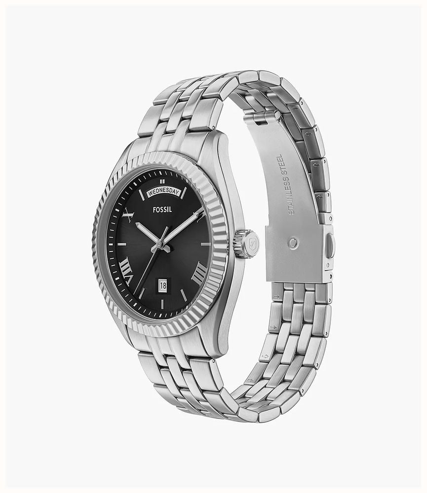 Fossil Campbell 42 mm Three-Hand Day-Date Stainless Steel FS6239 - alternate view 5