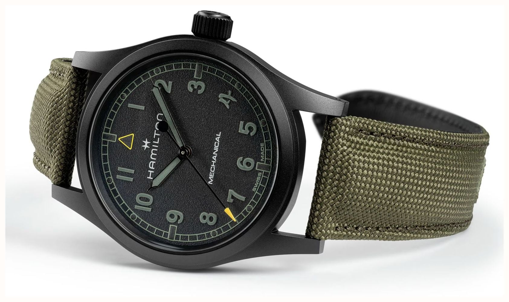 Hamilton Khaki Field Mechanical *Call of Duty - Modern Warfare 4* (38mm) Black Dial / Green Textile Strap H69469930 - alternate view 5