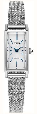 Citizen Eco-Drive Fio (14x30mm) White Dial / Stainless Steel Mesh Bracelet EG7120-51A