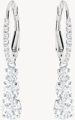 Swarovski Attract Trilogy | Rhodium Plated | White | Round | Earrings 5416155