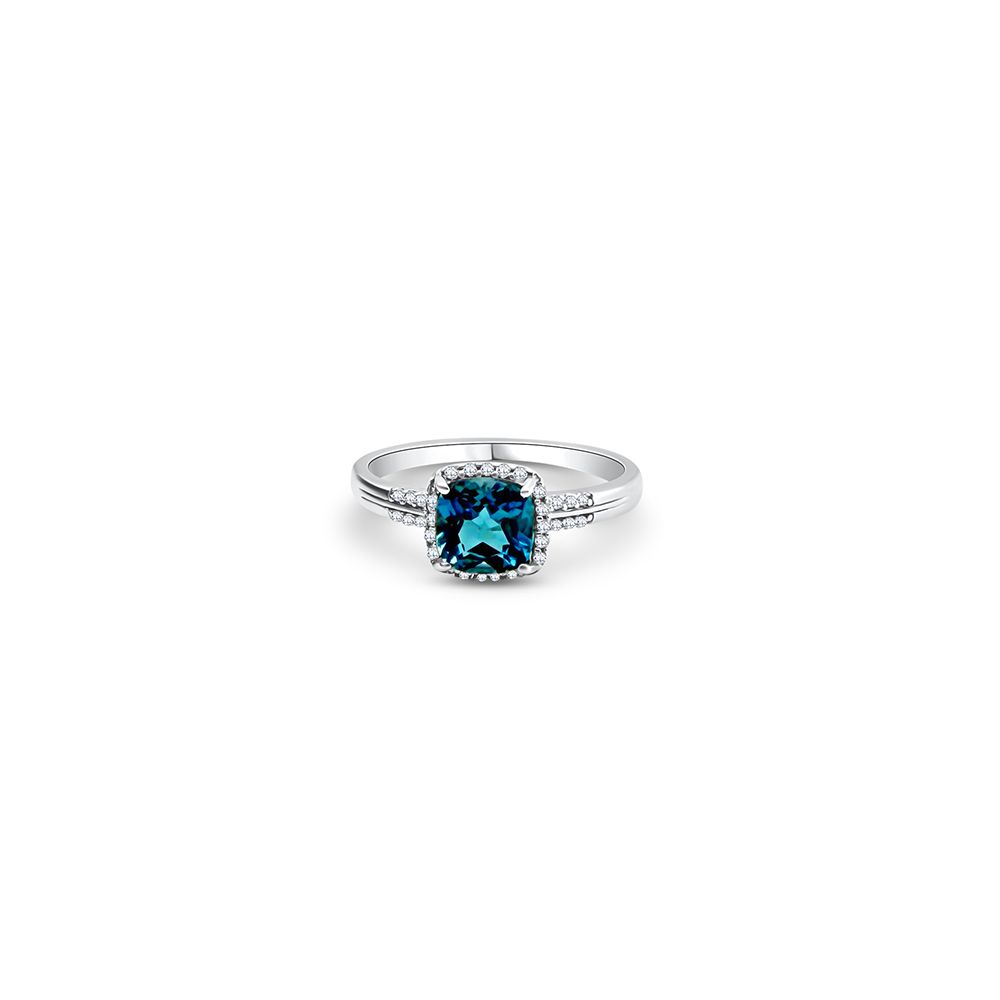 James Moore TH J83094 9ct White Gold Diamond & London Blue Jewellery