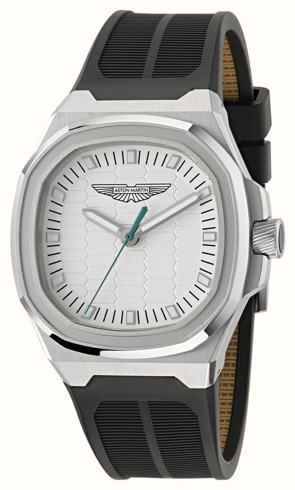 Aston Martin GPQ Icon Quartz (40mm) White Dial / Black Silicone Strap Watch MTIG1F502 - alternate view 2