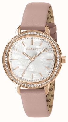 Radley Berry Lane Crystal-Set (36mm) Mother-of-Pearl Dial / Prairie Pink Leather Strap RY21852