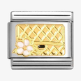 Nomination Classic Floral Bag 18ct Gold & Steel Charm 030272/94
