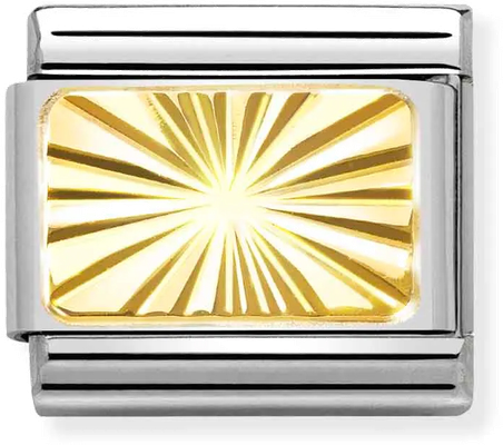 Nomination Classic ENGRAVED SIGNS in Stainless Steel with Bonded Yellow Gold Charm 030121/56