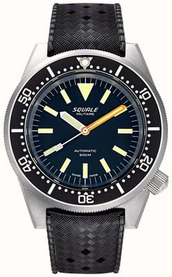 Squale 1521 Militaire Blasted (42mm) Black Dial / Black Homage Tropic Rubber 1521MILIBL.HT