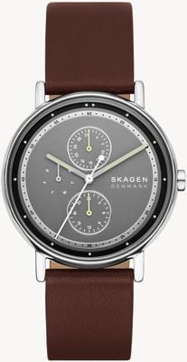 Skagen Signatur Multifunction (40mm) Grey Dial / Brown Leather Strap SKW6941