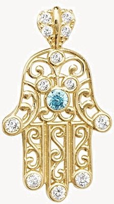 Treasure House 9ct Fold Hamsa Hand Cz Filigree Pendant PN067