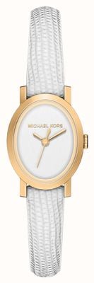 Michael Kors Mini Maude (20.5mm) White Dial / White Leather Strap MK7586