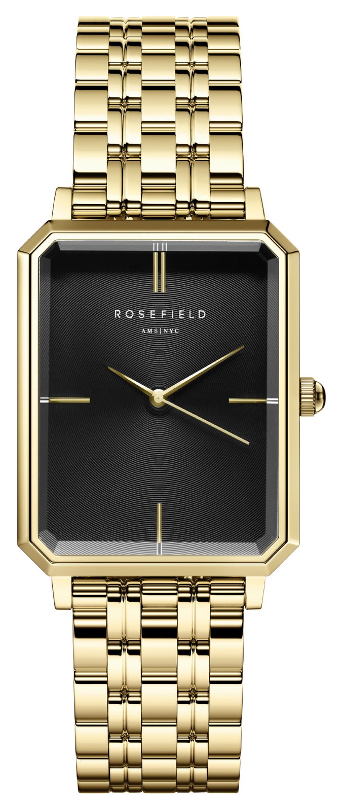 Rosefield OBSSG-O47 Octagon (23mm) Black Dial / Gold-Plated Watch