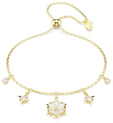 Swarovski Magic bracelet, Mixed cuts, Snowflake, White, 18K gold finish 5757800