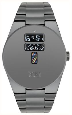 STORM Oston Black 'The Disc Project' - Grey PVD Stainless Steel Bracelet 47556/IP/GY
