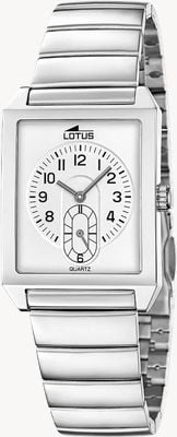 Lotus Square Series Small-Seconds Quartz (33.5mm) Silver Dial / Stainless Steel Bracelet 19076/1