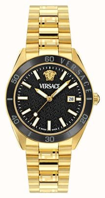 Versace V-DOME (42mm) Black Dial / Gold-Tone Stainless Steel Bracelet VE8E00624