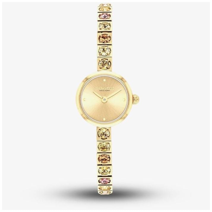 Coach 14504723 Ladies Iris Gold Dial Golden Tennis Bracelet Watch