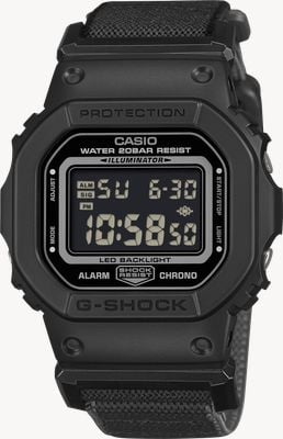 Casio G-Shock 5600 Series Alarm Chrono (42.8mm) Digital Display / Black FIDLOCK® Band Watch DW-5600MNC-1ER