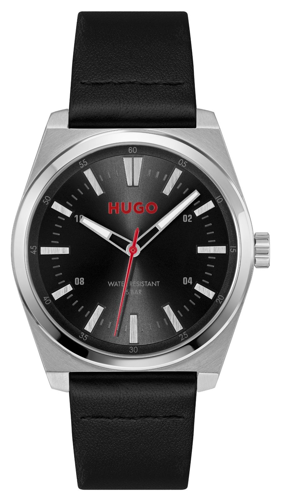 HUGO 1530437 #ARK (40mm) Black Dial / Black Leather Strap Watch