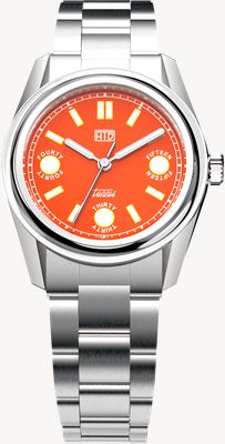 HTD Tennis Sport Terra Rossa Automatic (37mm) Orange 'Score' Dial / Stainless Steel Bracelet T23S01_T