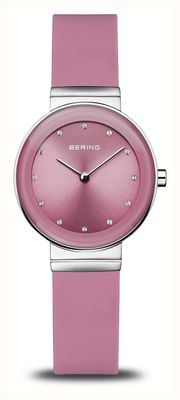 Bering Classic Polished (29mm) Pink Sunray Dial / Pink Silicone Strap 10129-909