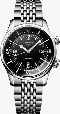 LONGINES Legend Diver Chronometer Certified Automatic (39mm) Black Lacquered Dial / Stainless Steel Bracelet L37644507