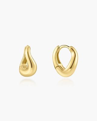 Ania Haie Gold Wave Huggie Hoop Earrings E079-11G