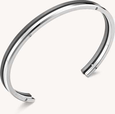 Herbelin Newport Duo Bangle - Sandblasted Titanium And Polished Stainless Steel - 6mm (One Size) JND6ABTD