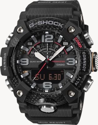 Casio G-Shock Master-of-G Mudmaster Carbon (51.3mm) Dual-Display / Black Resin Band GG-B100X-1AER