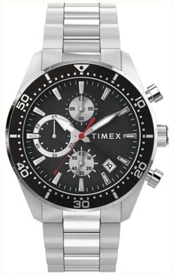 Timex Ridgefield Chronograph (42mm) Black Dial / Stainless Steel Bracelet TW2Y56900