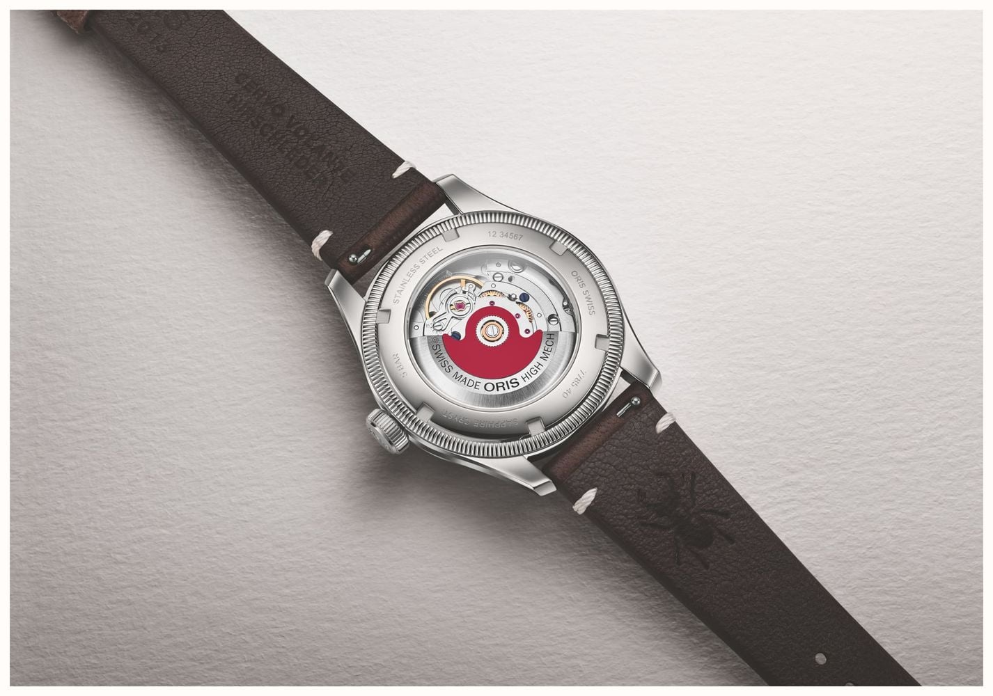 ORIS x Cervo Volante Big Crown Pointer Date Automatic (40mm) Burgundy Dial / Dark Brown Leather Strap Watch 01 754 7785 4038-SET - alternate view 5