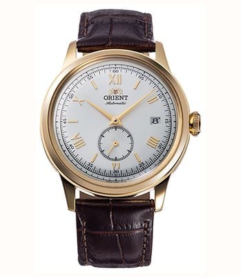 Orient Bambino Small Seconds Mechanical (38mm) Sunray Silver Dial / Brown Leather Strap RA-AP0106S