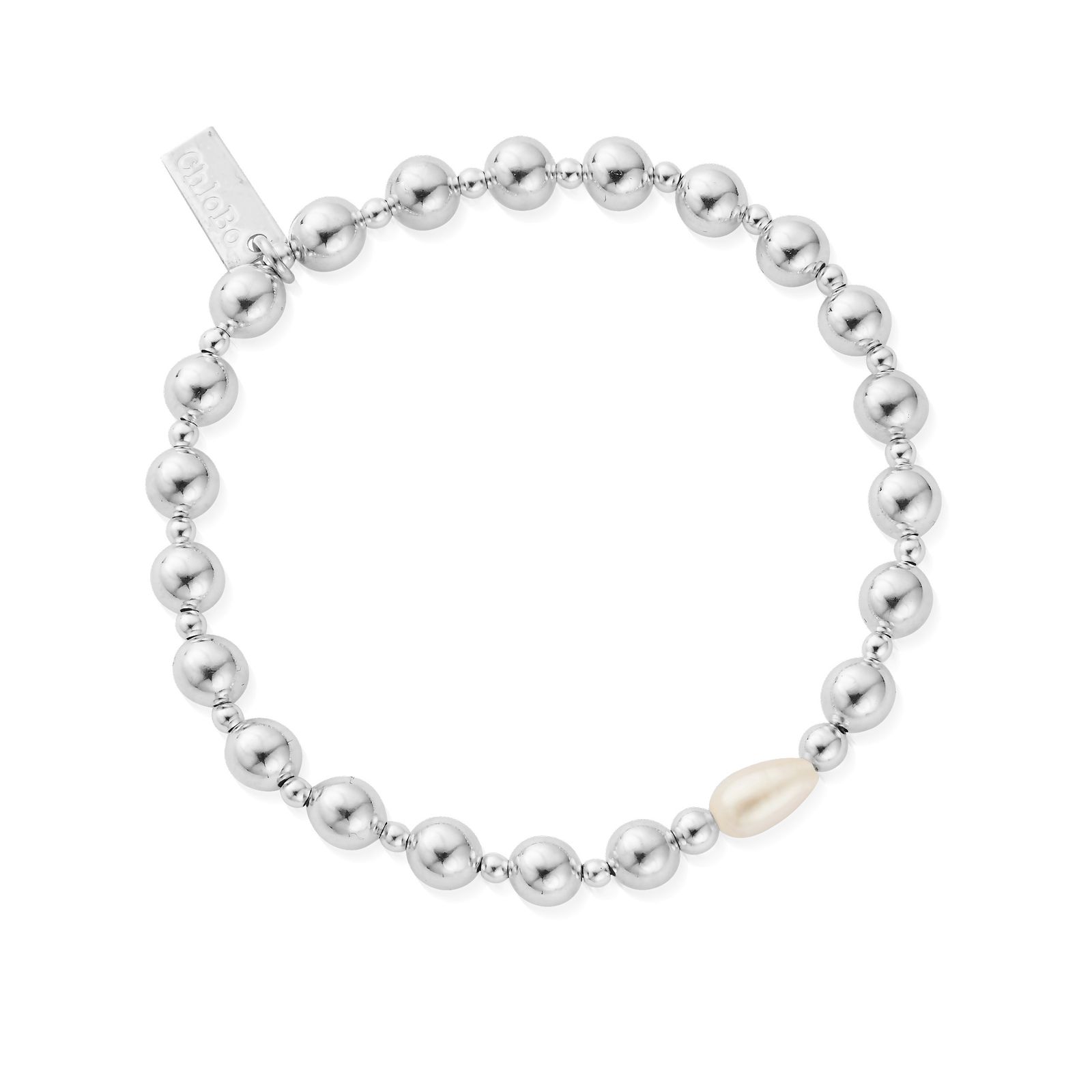 ChloBo SBFEALP Feature Pearl Bracelet – 925 Sterling Silver Jewellery