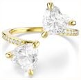 Swarovski Mesmera open ring Heart cut, Pavé, White, 18K gold finish, Size 60 5733478