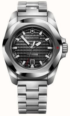 Victorinox I.N.O.X. Automatic (41mm) Black Guilloché Dial / Stainless Steel Bracelet 242019