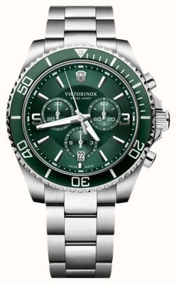 Victorinox Maverick Chronograph (43mm) Green Dial / Stainless Steel Bracelet 241946