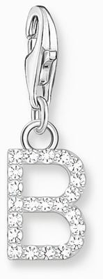 Thomas Sabo Charm Pendant Letter B With White Stones Sterling Silver 1942-051-14