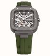 Herbelin Cap Camarat Square Titanium Automatic (40.5mm) Skeleton Dial / Khaki Green FKM Rubber Strap Watch 1846SQTDCK - alternate view 2
