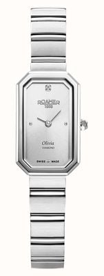 Roamer Olivia Diamond Quartz (18 x 29mm) Silver Dial / Stainless Steel Bracelet 627845 41 19 20
