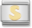 Nomination Classic Letter S 18ct Gold & Steel Charm 030101/19