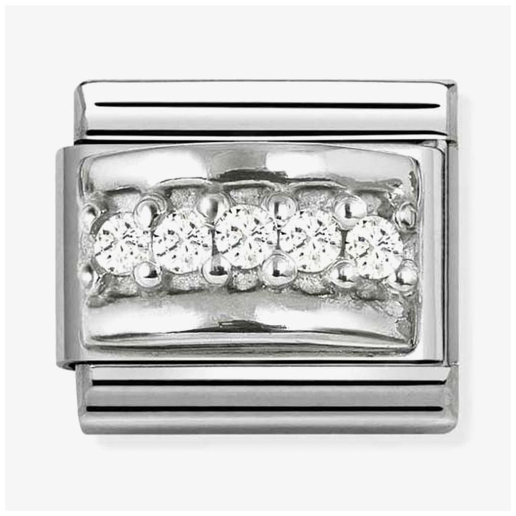 Nomination 330304/50 Classic Silver, White Stones Charm Jewellery
