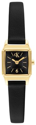 Calvin Klein Soft Form (16mm) Black Dial / Black Leather Strap 25100236
