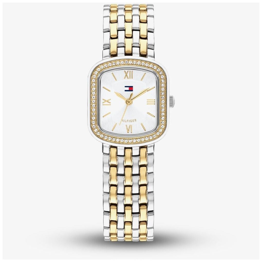 Tommy Hilfiger 1782922 Ladies Abby Two Tone Square Silver Watch