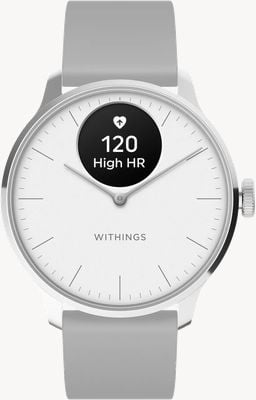Withings ScanWatch Light - Hybrid Smartwatch (37mm) White Dial / Grey Premium Sport Band HWA11-MODEL 3-ALL-INT
