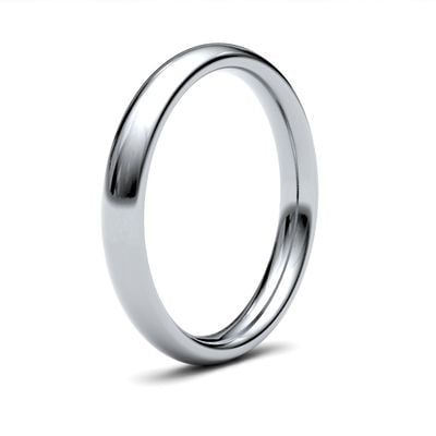 James Moore Wedding Rings | Platinum | 2.5mm | Heavy | Traditional Court | AG_2.5LHC-PT