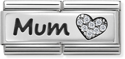 Nomination Classic Double Mum Heart Sterling Silver & Steel Charm 330731/07