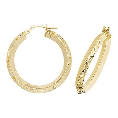 Treasure House ER1018-20 9k Yellow Gold Hinged Hoop Earrings Jewellery