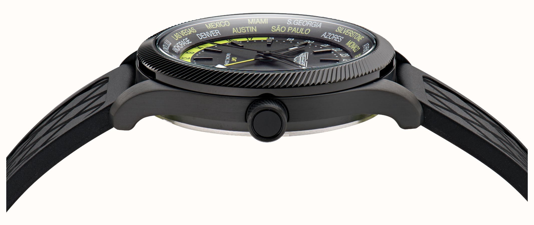Aston Martin GRZ Icon Quartz Racing Zone GMT (41mm) Black Dial / Black Silicone Strap MTIZ1F501 - alternate view 3