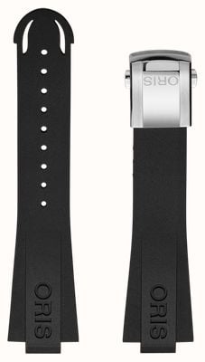 ORIS Black Rubber Strap + Stainless Steel Folding Clasp (22mm) - STRAP ONLY 07 4 22 74FC