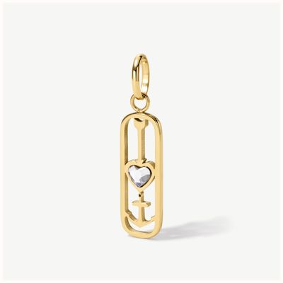D.LOUISE Gold Tone Strength And Love Pendant CH-30