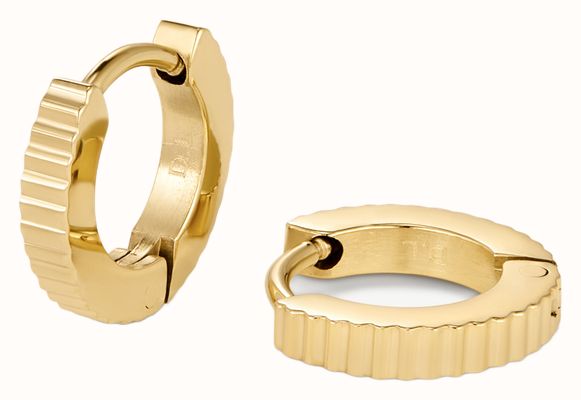 D.LOUISE Mini Pleat Gold Plated Huggies SKE-033