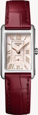 LONGINES DolceVita Quartz (20.8mm) Ivory Rose "Flinqué" Dial / Maple Red Alligator Strap L52554282